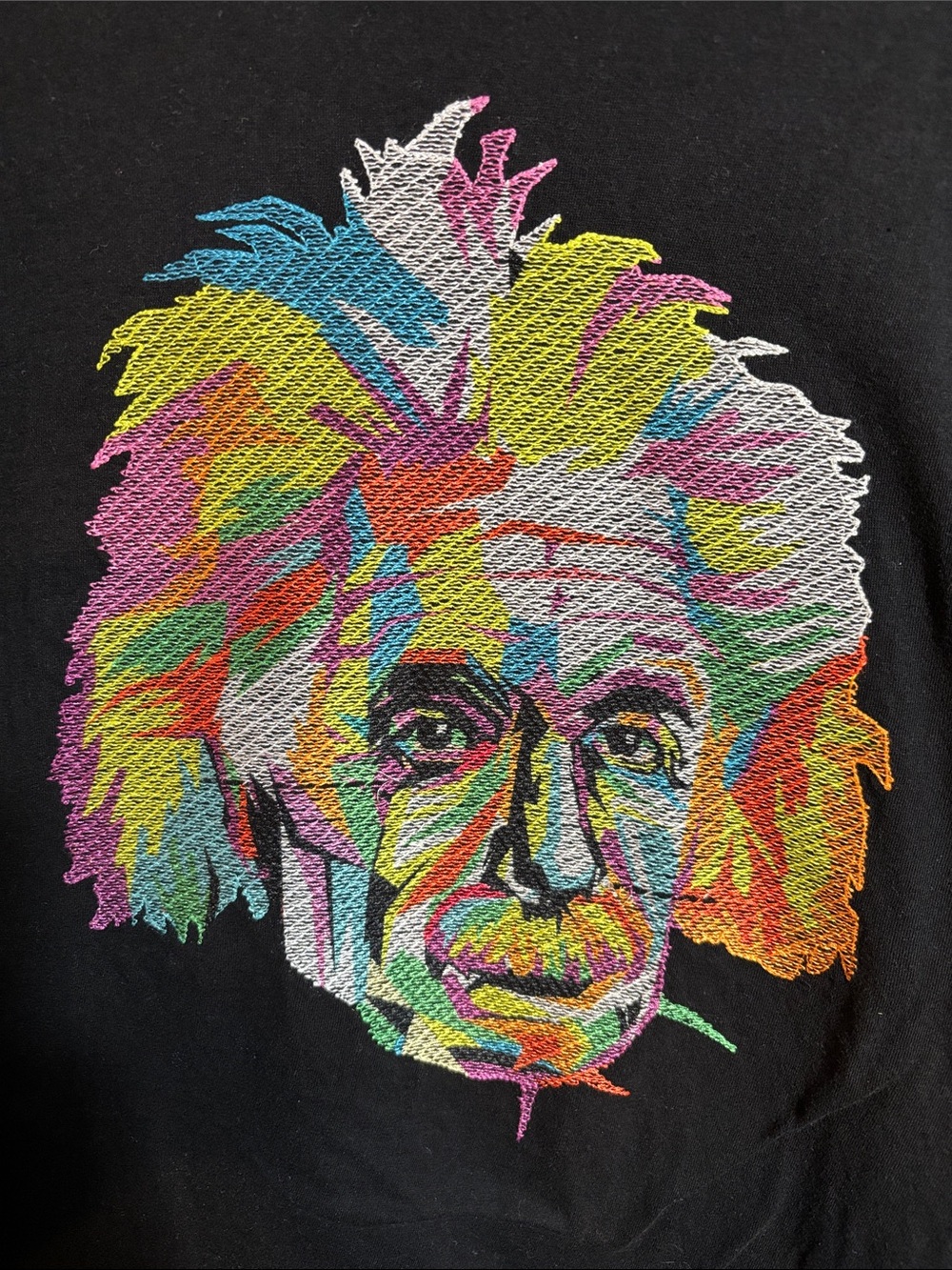 Black Graphic Albert Einstein Crewneck T-Shirt - Picture 2 of 5